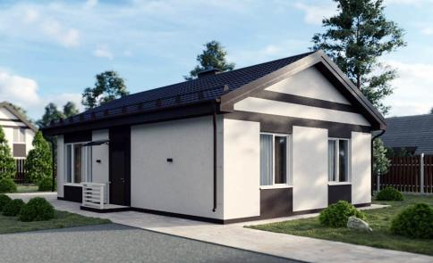 Фото Одноэтажный дом 86 кв м с панорамными окнами 3