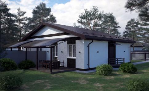 Фото Проект дома на две семьи, таунхаус, дуплекс 65 кв м, 1 этаж 2