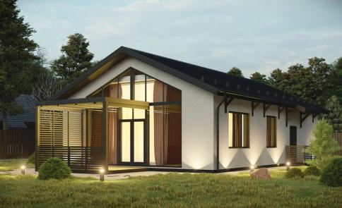 Фото Одноэтажный дом 107 кв м с панорамными окнами 2