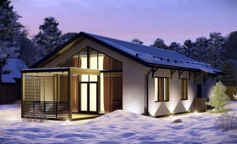 Фото Одноэтажный дом 107 кв м с панорамными окнами 3