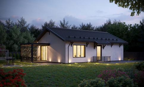 Фото Одноэтажный дом 85 кв м с панорамными окнами 2