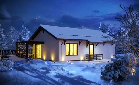 Фото Одноэтажный дом 85 кв м с панорамными окнами 3