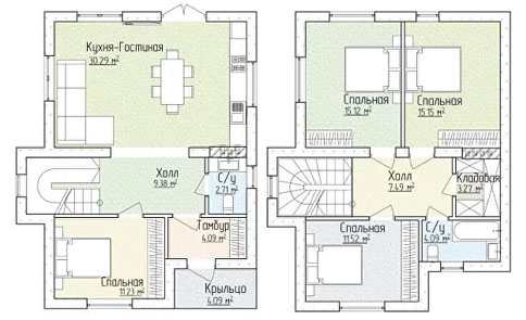 Фото Двухэтажный дом 126 кв м 3