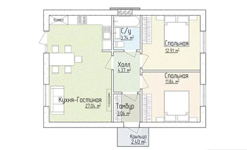 Фото Одноэтажный дом 65 кв м 3